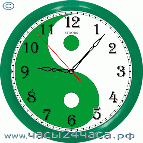 Часы № 54-3-IY - 12 часовые обычного хода, цвет зеленый.