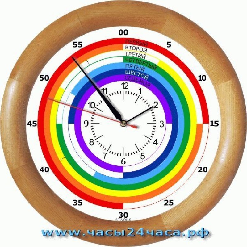 Часы календарь школьные Часпром. 12 30 45 минут