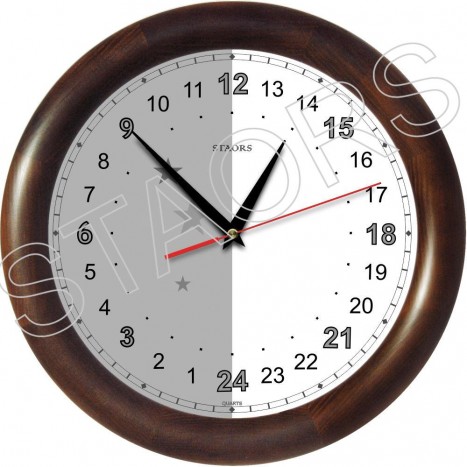 Часы № 16-7 - 24 часовые цвет Венге.