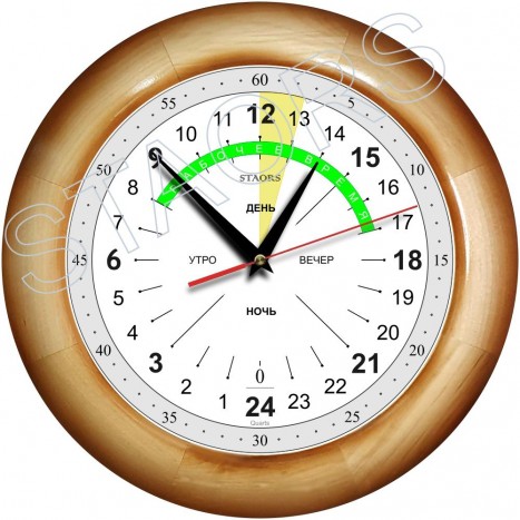 Часы № 2H-24-2A + 16VR-8-17 - 24 часовые, цвет и форма стрелок навыбор