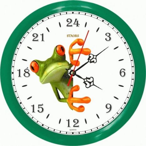 Часы № 52-40-Pur - 24 часовые обычного хода, цвет зеленый.