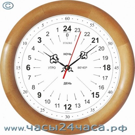 Часы № Zn-1H-24 часы 24 часовые обратного хода