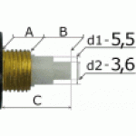 Стрелки для 12 часовых механизмов с Ø осей Д-1 = 5,5 мм и Д-2 = 3,6 мм