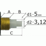 Стрелки для 12 часовых механизмов с Ø осей Д-1 = 5 мм и Д-2 = 3,5 мм